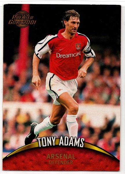 Tony Adams Arsenal Defender, No.1 Topps Premier Gold 2001 Trading Card
