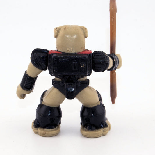 BATTLE BEASTS BLUDGEONING BULLDOG #51 + WEAPON & RUB HASBRO TAKARA 1987 VINTAGE - DT Collectable Toys