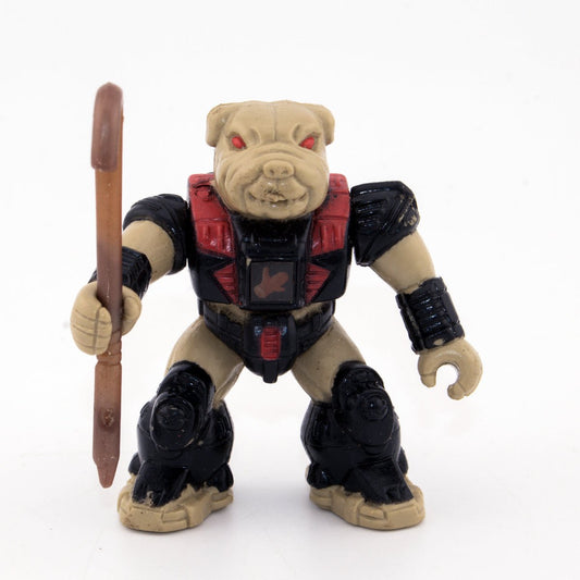 BATTLE BEASTS BLUDGEONING BULLDOG #51 + WEAPON & RUB HASBRO TAKARA 1987 VINTAGE - DT Collectable Toys