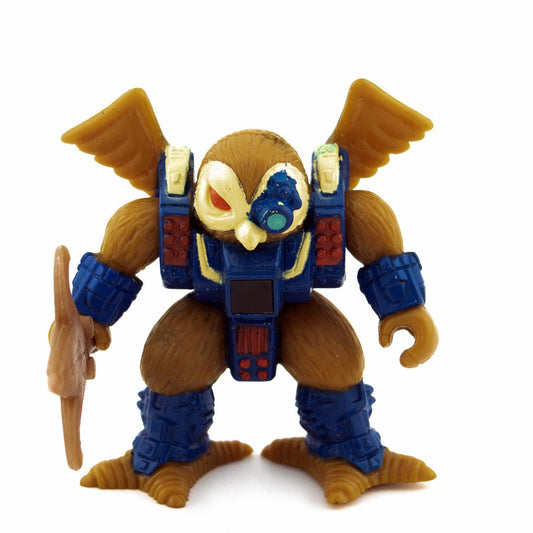 BATTLE BEASTS KNIGHT OWL #46 + WEAPON & RUB HASBRO TAKARA 1987 VINTAGE - DT Collectable Toys