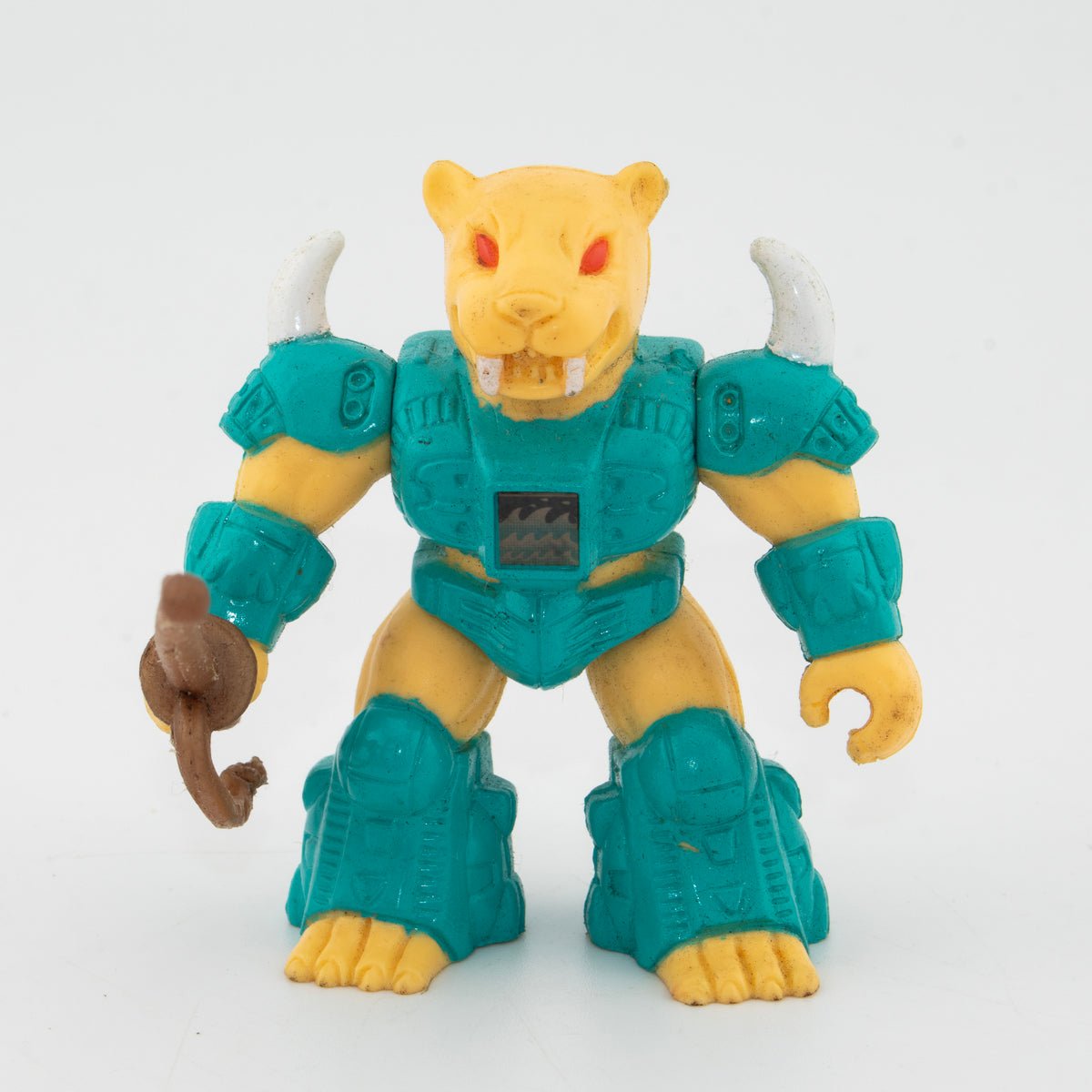 BATTLE BEASTS SABRE SWORD TIGER 49 + WEAPON & RUB HASBRO TAKARA 1987 VINTAGE Picture 1