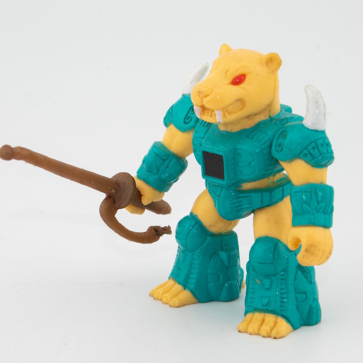BATTLE BEASTS SABRE SWORD TIGER 49 + WEAPON & RUB HASBRO TAKARA 1987 VINTAGE Picture 2