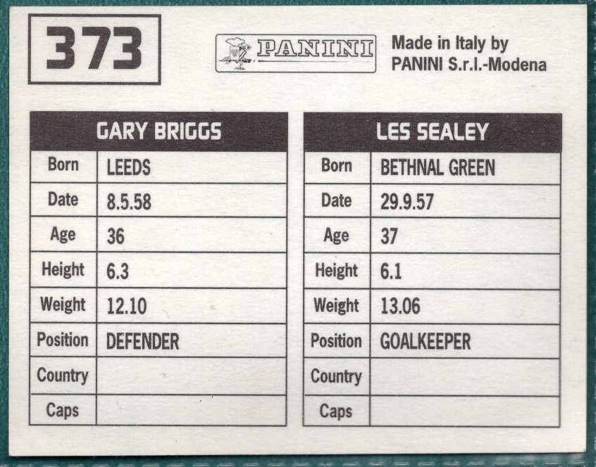 Panini Sticker Sealey / Briggs Blackpool No.373