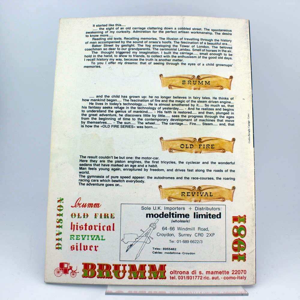 Brumm 1981 UK Toy Catalogue Near Mint Issued by UK Distributor, Modeltime