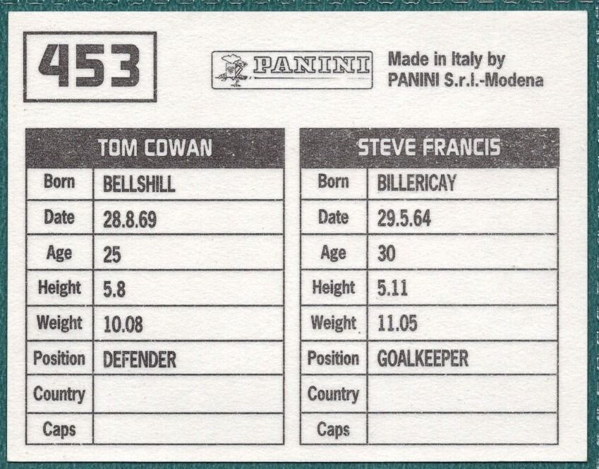 Panini Sticker Francis / Cowan Huddersfield Town No.453
