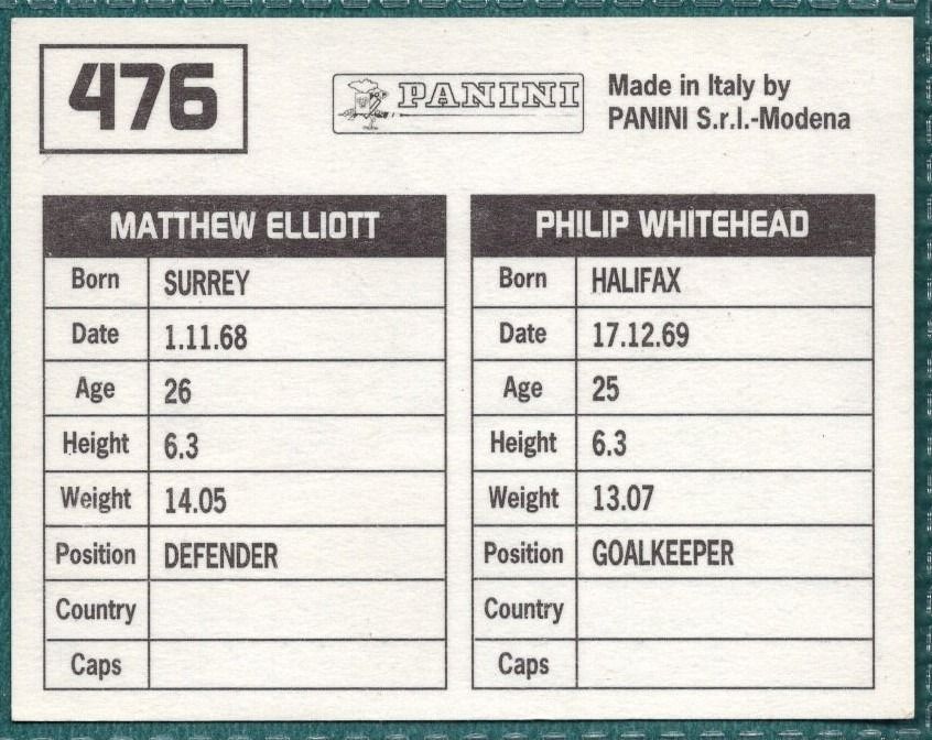 Panini Sticker Whitehead / Elliott Oxford United No.476