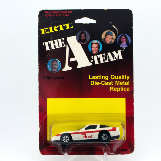 ERTL THE A - TEAM FACEMAN'S CORVETTE, 1983, USA Variant Mint On Card, 1:64 Scale