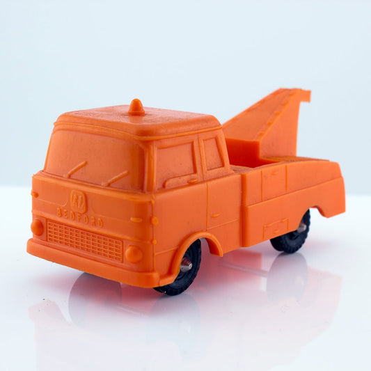 Galanite Bedford Tow Truck Vintage Orange Vinyl Plastic Model Made in Sweden