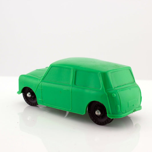 Galanite BMC Morris Mini Cooper Vintage Green Vinyl Plastic Model Made in Sweden