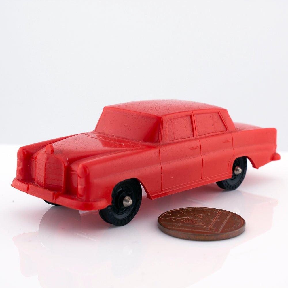 Galanite Mercedes - Benz 200 1965 Vintage Blue Vinyl Plastic Model Made in Sweden