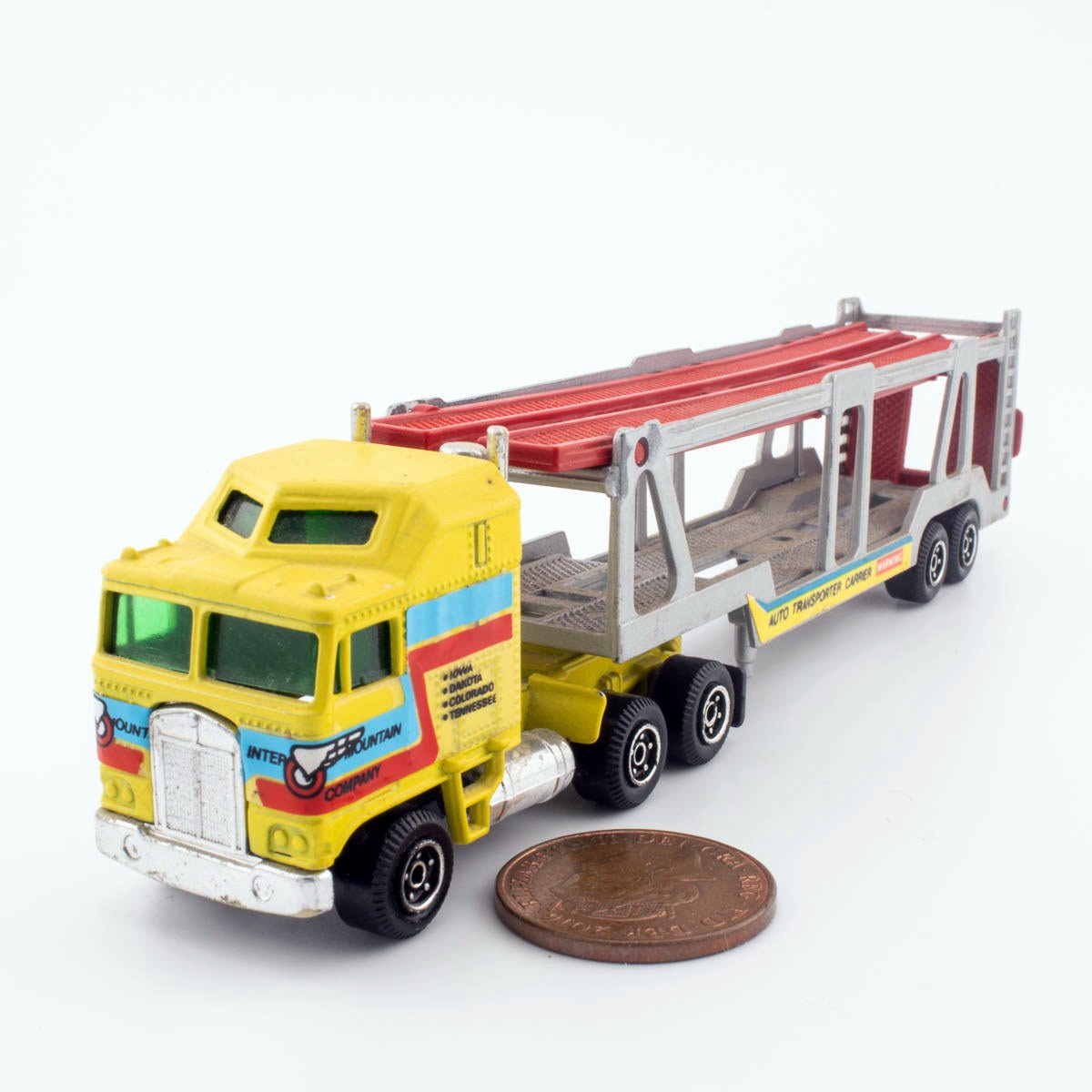 Guisval 1985 Kenworth K100 No.666 CAR TRANSPORTER MIB 1/64th scale Diecast Model - DT Collectable Toys