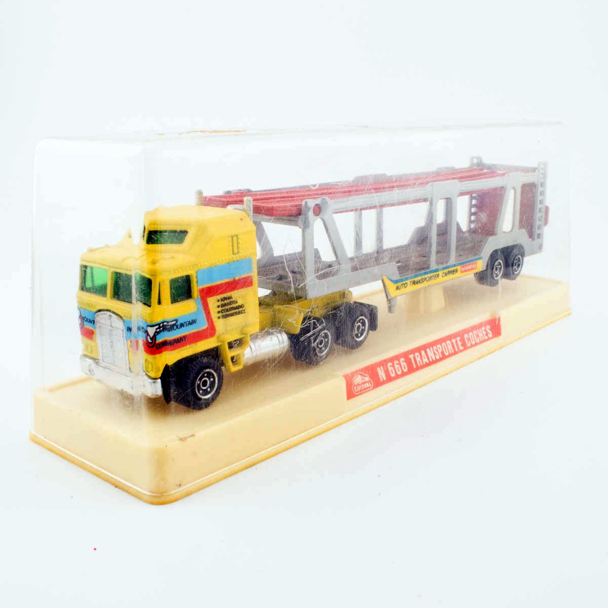 Guisval 1985 Kenworth K100 No.666 CAR TRANSPORTER MIB 1/64th scale Diecast Model - DT Collectable Toys