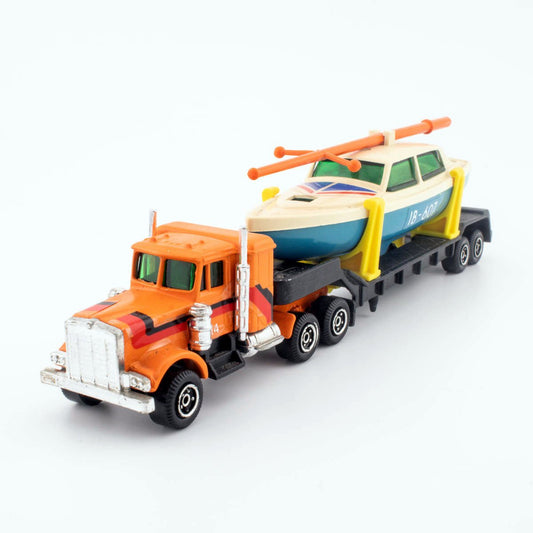Guisval 1986 Kenworth W900 No.07012 BOAT TRANSPORT 1/64th Scale Diecast Model - DT Collectable Toys