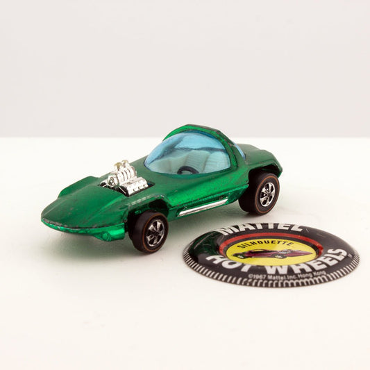 Hot Wheels SILHOUETTE & Button Spectraflame Green 1:64 Scale HK 1967 Excellent