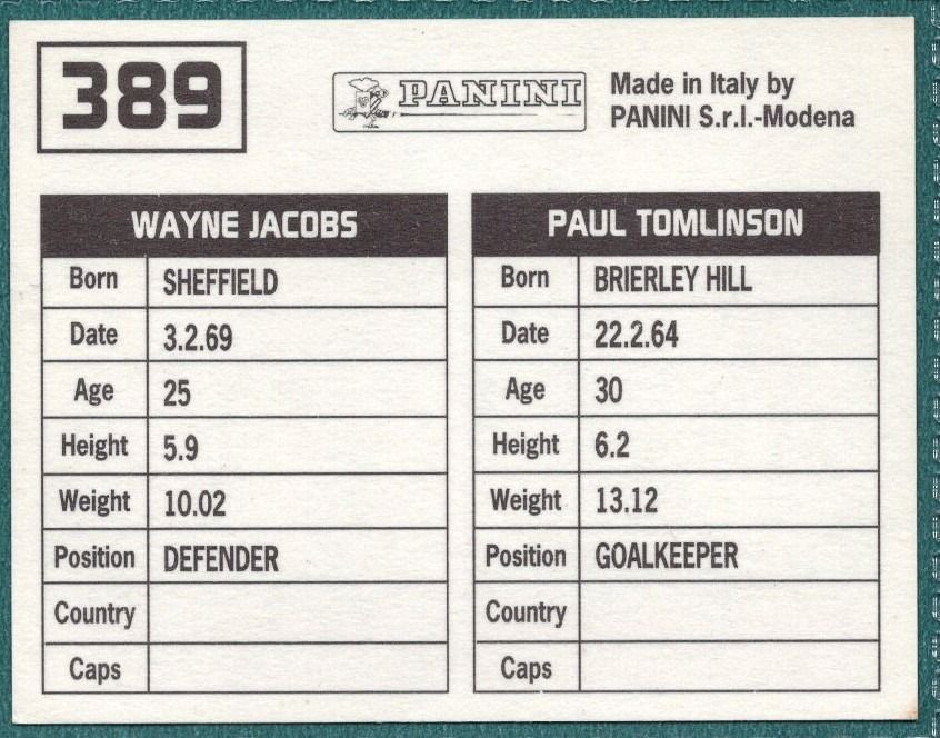 Panini Sticker Tomlinson / Jacobs Bradford City No.389