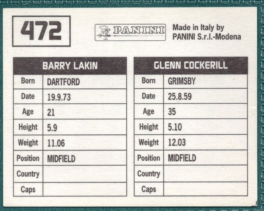 Panini Sticker Cockerill / Lakin Leyton Orient No.472