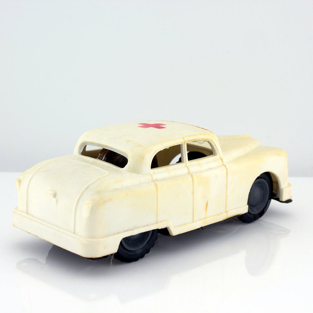 Lemezarugyar Vanguard Ambulance Friction Car 1:43 Scale Plastic & Tinplate c.1970