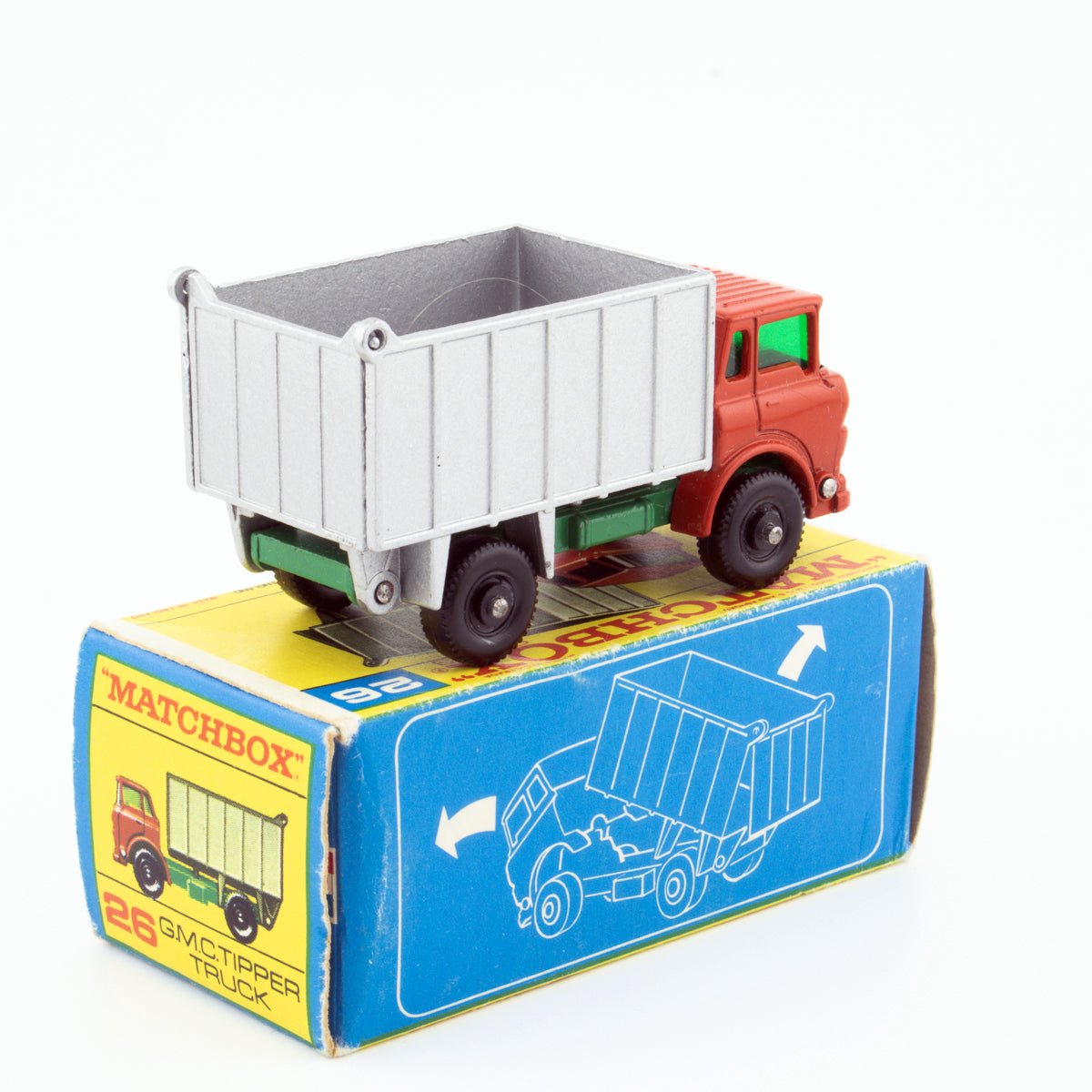 Lesney Matchbox Series No 26c GMC Tipper Truck BPW NMIB 1/64 Scale Vintage 1968 - DT Collectable Toys