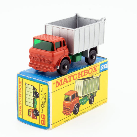 Lesney Matchbox Series No 26c GMC Tipper Truck BPW NMIB 1/64 Scale Vintage 1968 - DT Collectable Toys