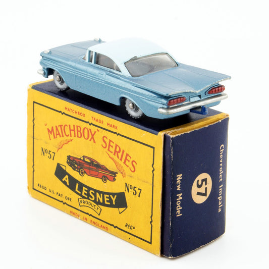 Lesney Matchbox Series No 57b Chevrolet Impala, Excellent Boxed - DT Collectable Toys