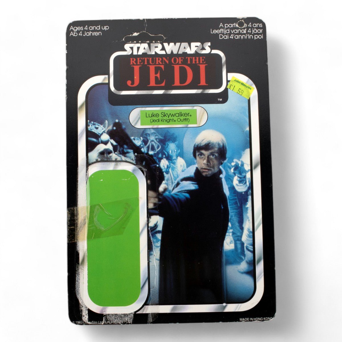 LUKE SKYWALKER JEDI KNIGHT PALITOY ROTJ 65C CARDBACK VINTAGE STAR WARS EXCELLENT - DT Collectable Toys