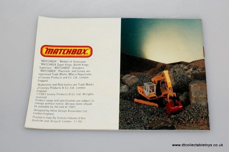 Matchbox Catalogue 1981/82 Excellent Condition Diecast Model Toy Hobby Collector