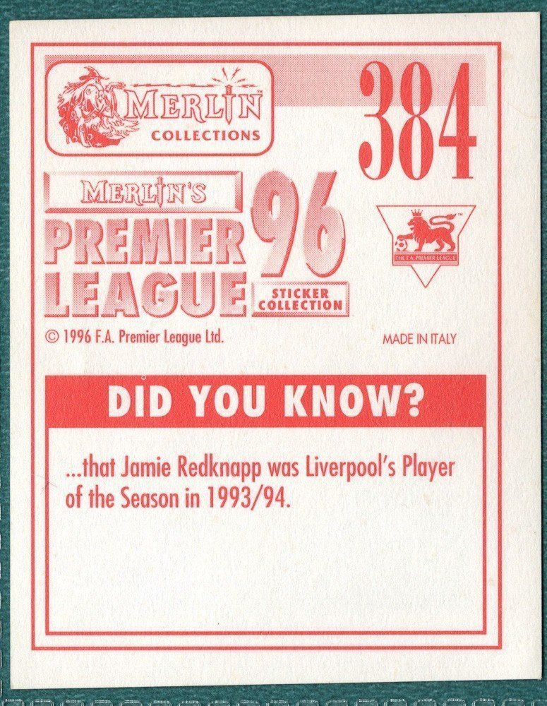 Merlin Premier League 96 Sticker - Earl Barrett Coventry City No. 384