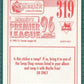 Merlin Premier League 96 Sticker - Arsenal Club Programme No. 319