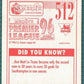 Merlin Premier League 96 Sticker - Chris Fairclough Bolton Wanderers No. 512 Picture 2