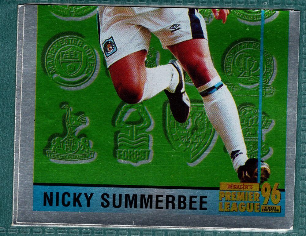 Merlin Premier League 96 Sticker – Nicky Summerbee Leading Player No. 452 Picture 1