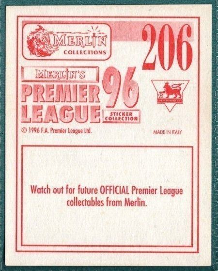 Merlin Premier League 96 Sticker – Queens Park Rangers Club Programme No. 206