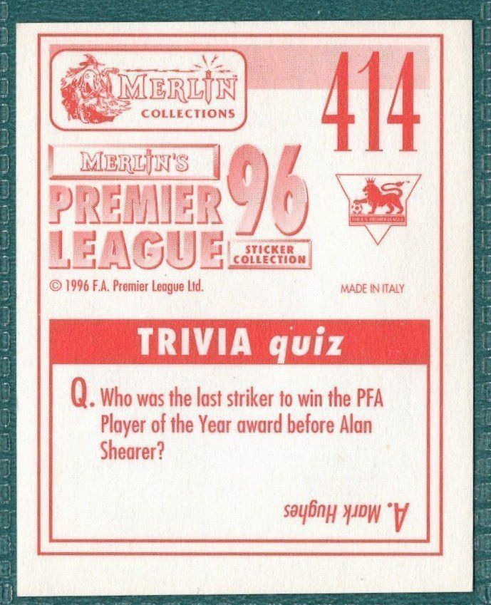 Merlin Premier League 96 Sticker - Steve Morgan Coventry City No. 414 Picture 2