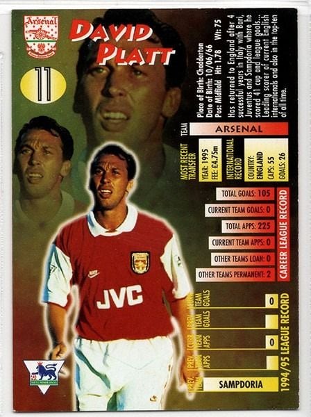 Merlin Ultimate David Platt Arsenal No.11