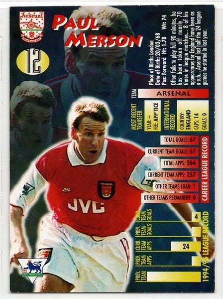 Merlin Ultimate Paul Merson Arsenal No.12