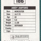 Panini Sticker Andy Awford Portsmouth No.186