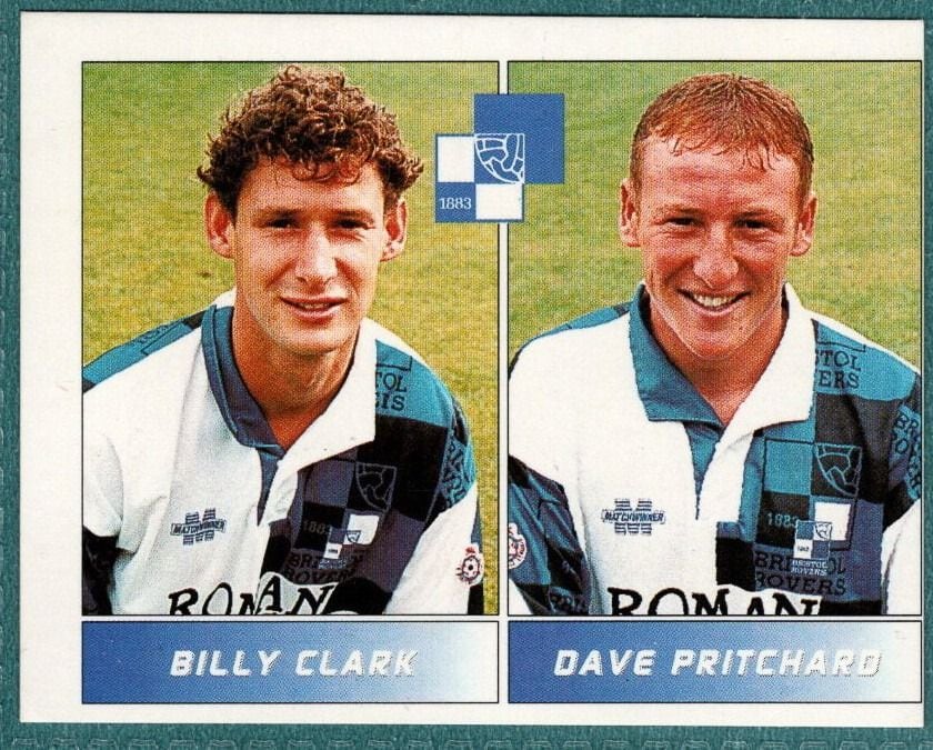Panini Sticker Clark / Pritchard Bristol Rovers No.414 - Football League 95 Error Sticker