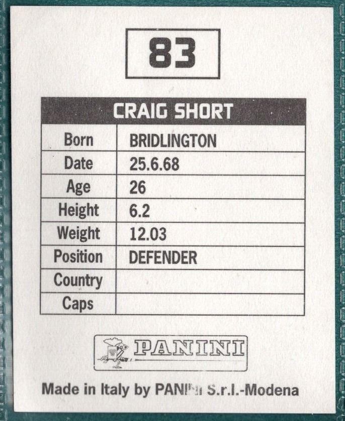 Panini Sticker Craig Short Derby County No.83