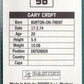 Panini Sticker Gary Croft Grimsby Town No.96