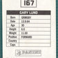 Panini Sticker Gary Lund Notts County No.167