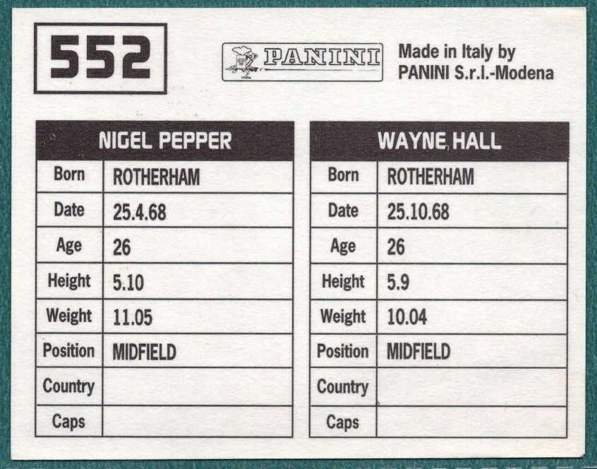 Panini Sticker Hall / Pepper York City No.552 - Football League 95 Picture 2