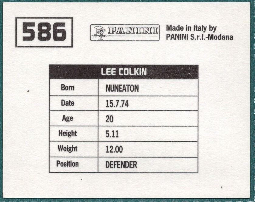 Panini Sticker Lee Colkin Northampton Town No.586