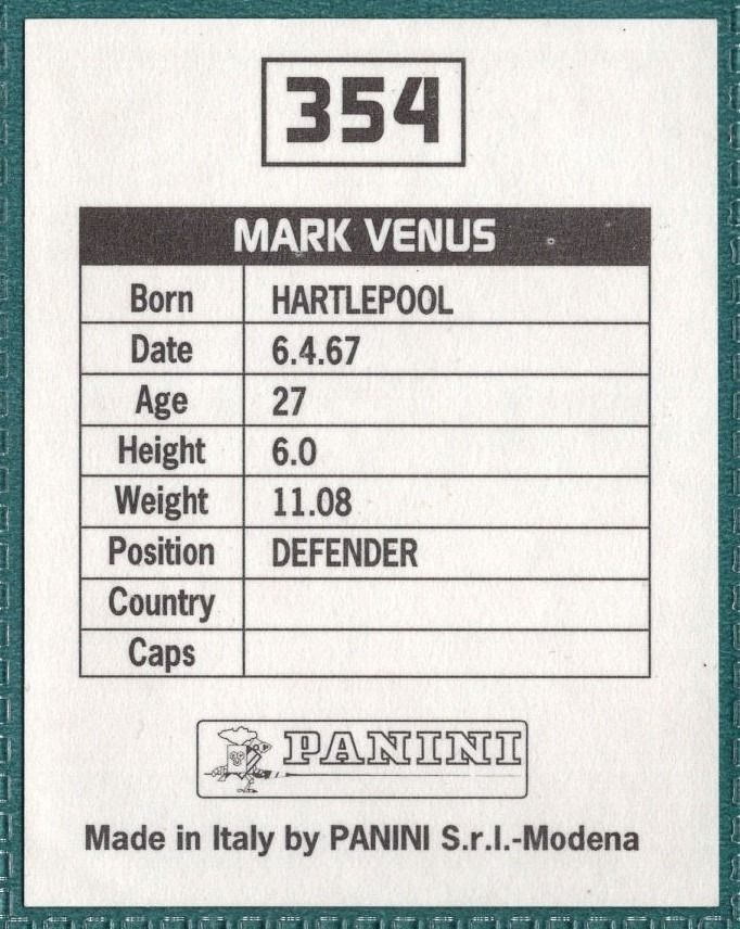 Panini Sticker Mark Venus Wolves No.354