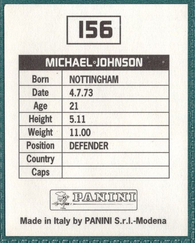 Panini Sticker Michael Johnson Notts County No.156 - Football League 95 Picture 2