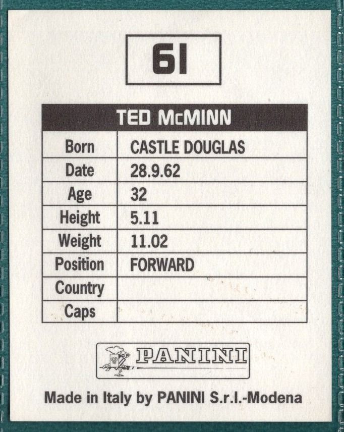 Panini Sticker Ted McMinn Burnley No.61 - Football League 95 Picture 2