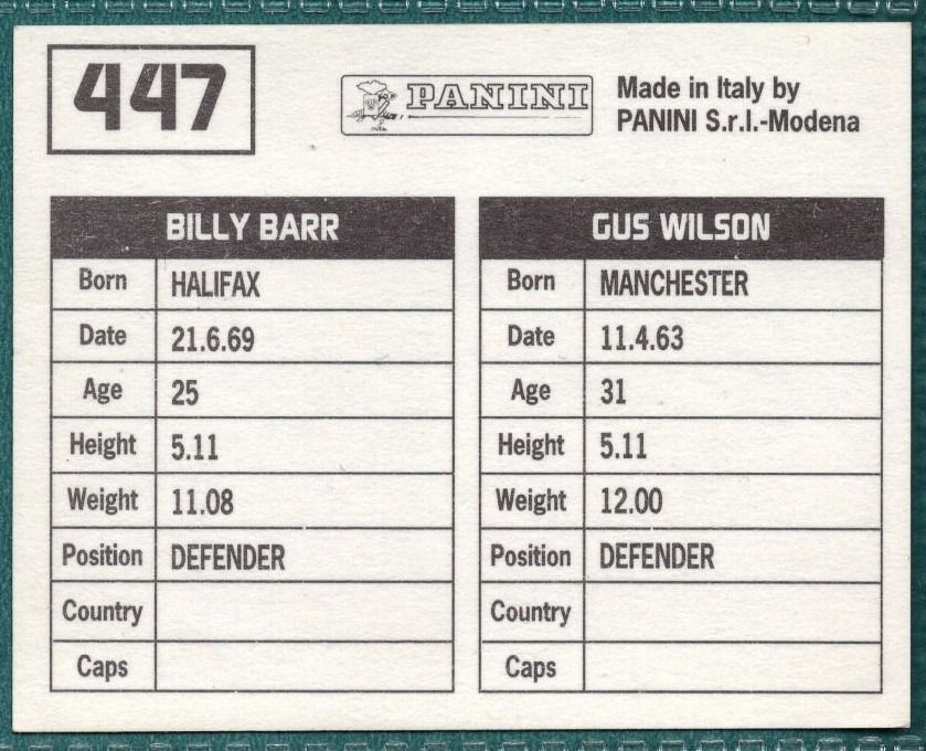 Panini Sticker Wilson / Barr Crewe Alexandra No.447