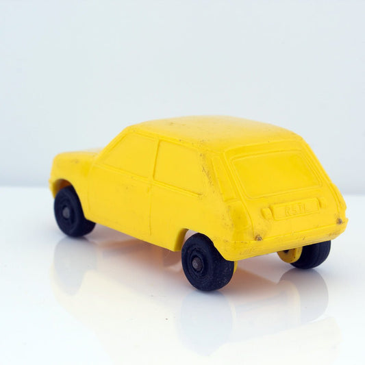 Plasto No 1902 Renault 5 TL Vintage Yellow Vinyl Plastic Model Made in Finland
