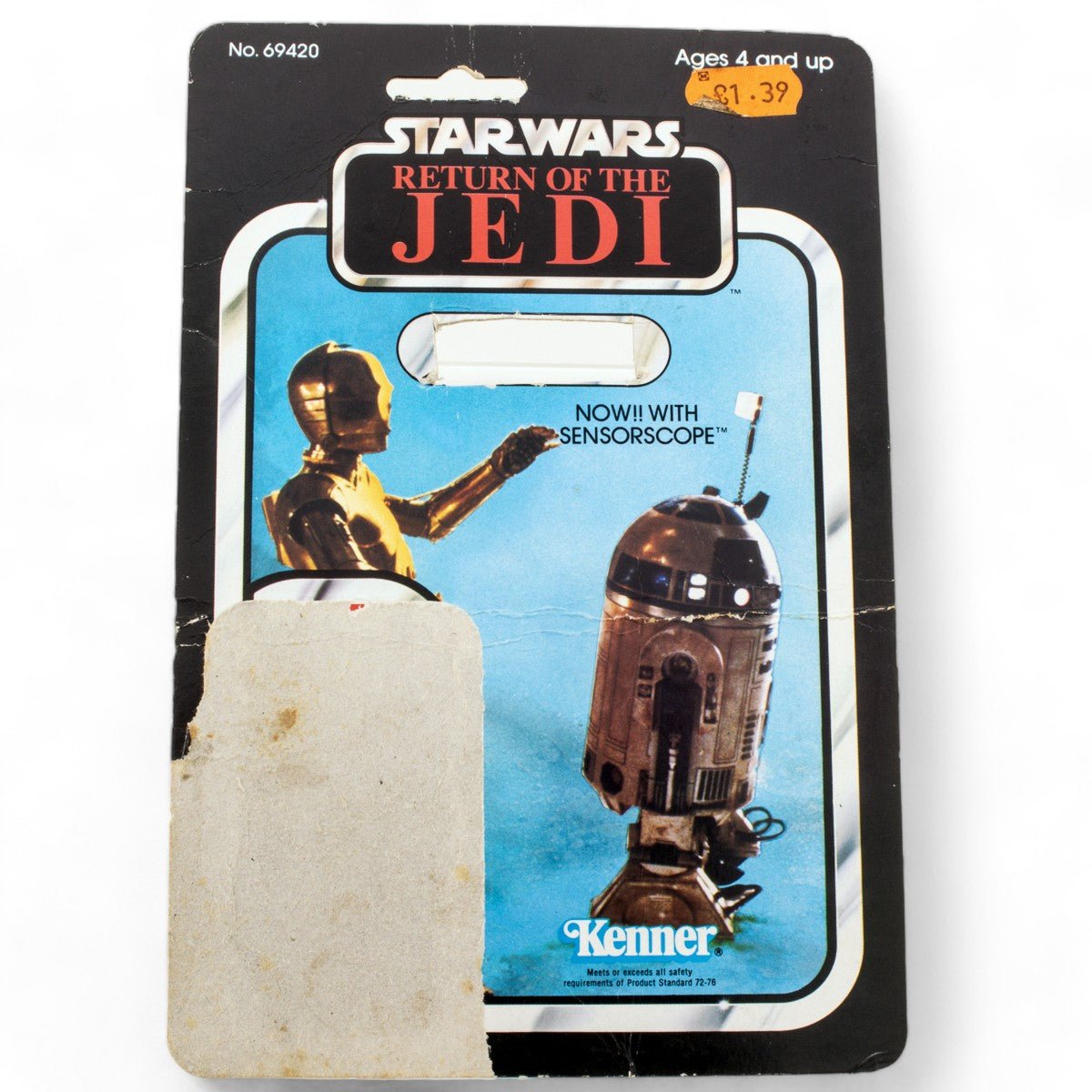 R2 - D2 SENSORSCOPE KENNER ROTJ 65B CARDBACK VINTAGE STAR WARS GOOD - DT Collectable Toys