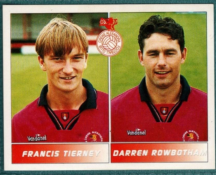 Panini Sticker Tierney / Rowbotham Crewe Alexandra No.448