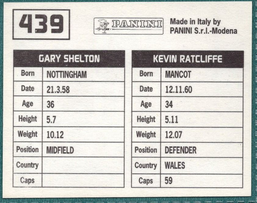 Panini Sticker Ratcliffe / Shelton Chester City No.439