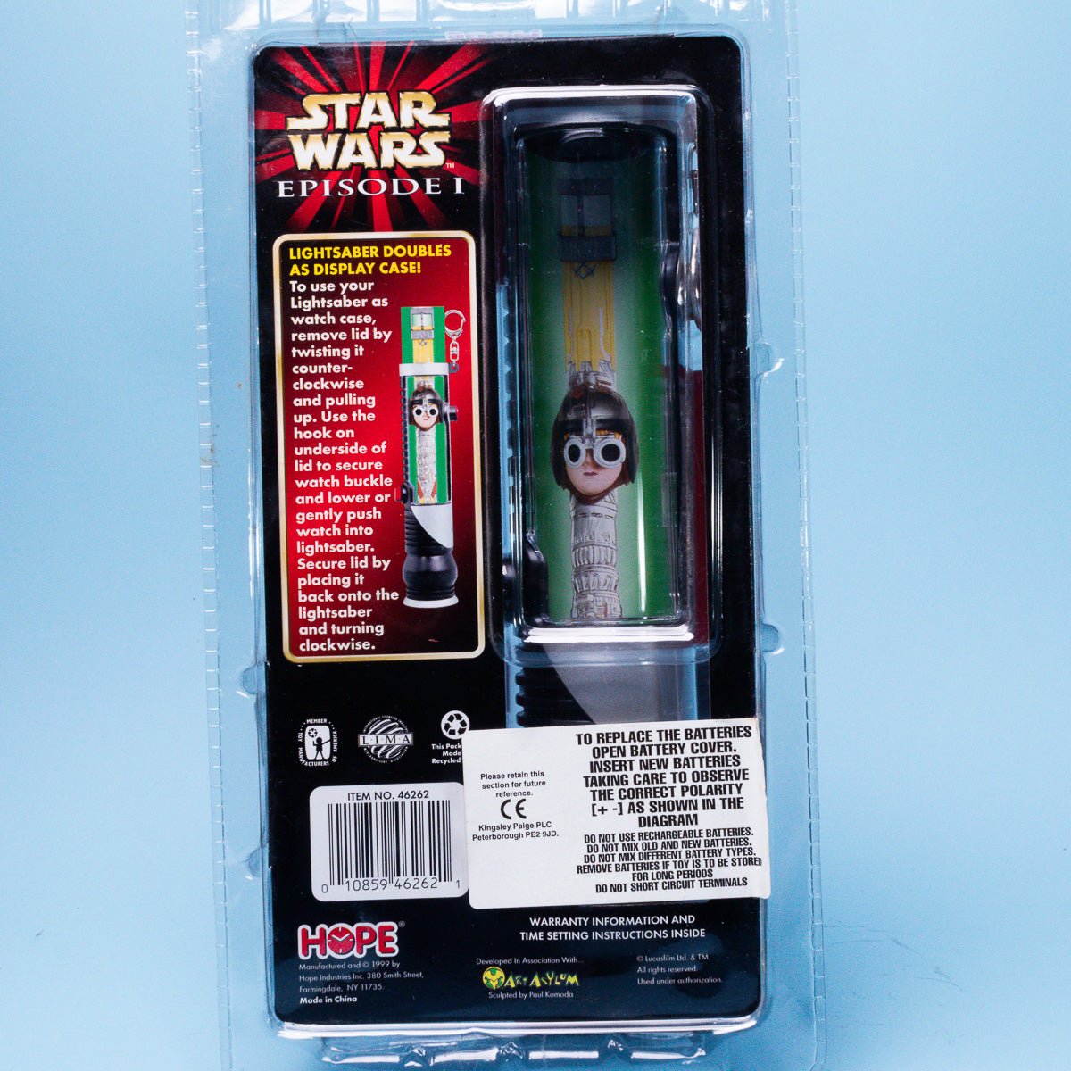 Star Wars Episode 1 Anakin Skywalker Collector Watch & Qui - Gon Lightsaber Case Picture 3